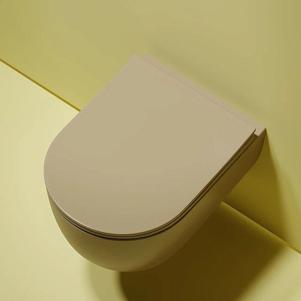 Унитаз подвесной Ceramica Nova Modena CN6063MC безободковый, с крышкой микролифт, капучино матовый купить в интернет-магазине Sanbest