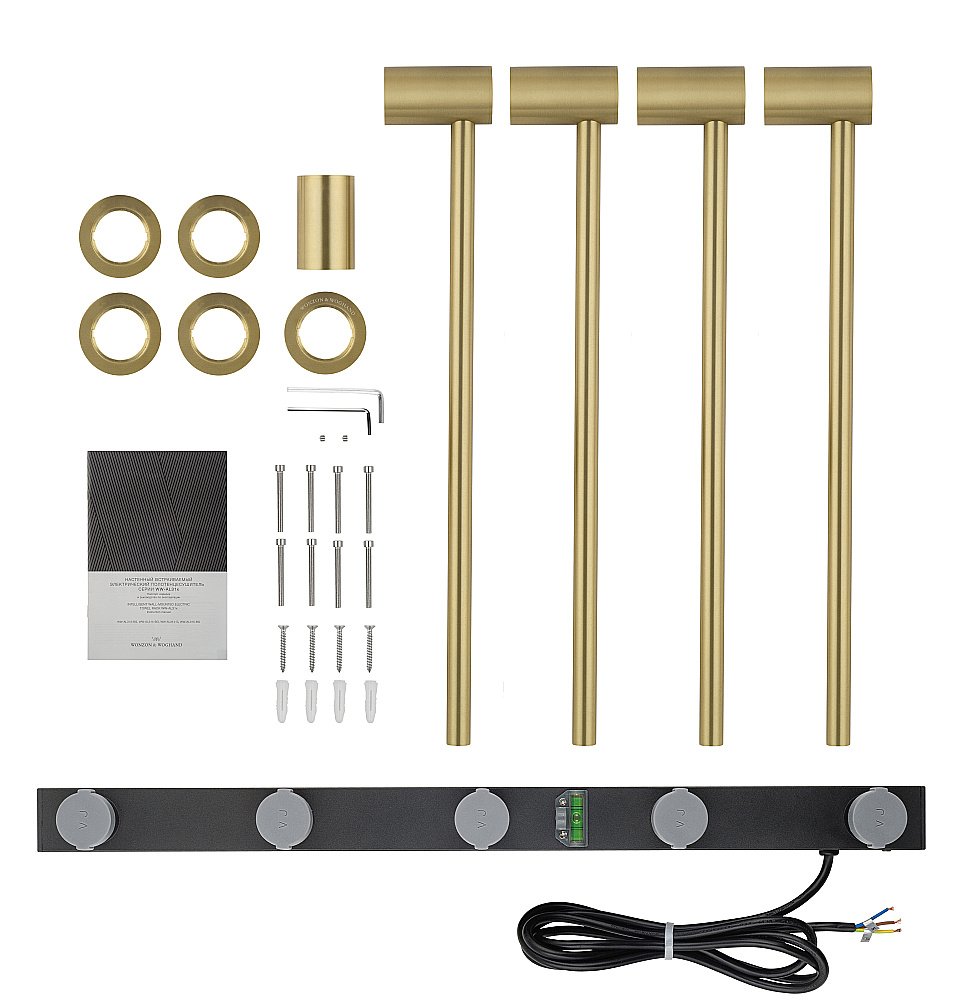 Полотенцесушитель электрический встраиваемый WONZON & WOGHAND HAMBURG, Брашированное золото (WW-AL314-BG) купить в интернет-магазине сантехники Sanbest