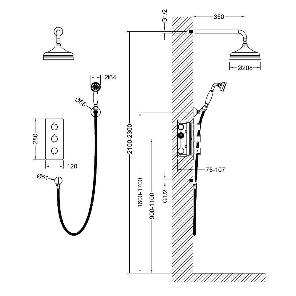 Душевая система Timo Petruma SX-5169/02SM бронза купить в интернет-магазине сантехники Sanbest