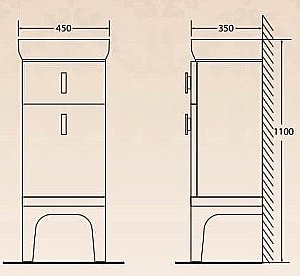 Шкаф BelBagno Prado 1100 черный глянцевый для ванной в интернет-магазине сантехники Sanbest