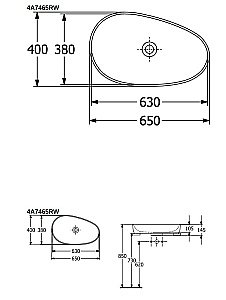 Раковина Villeroy&Boch Antao 4A7465RW белый купить в интернет-магазине Sanbest