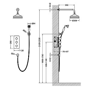 Душевая система Timo Petruma SX-5169/02SM бронза купить в интернет-магазине сантехники Sanbest