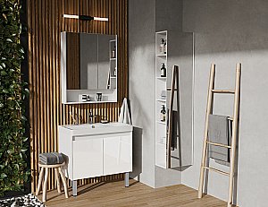 Тумба с раковиной Акватон Сканди Сканди Doors 80 белая/белая матовая для ванной в интернет-магазине Sanbest