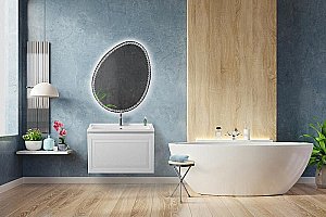 Тумба с раковиной Cezares Giubileo-N 80 GIUBILEO-N-80-1C-SO-BL белая глянцевая для ванной в интернет-магазине Sanbest