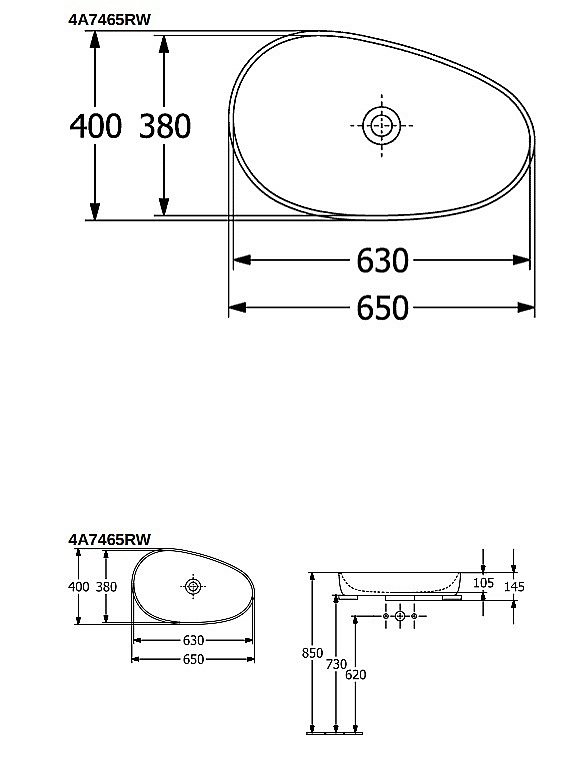 Раковина Villeroy&Boch Antao 4A7465RW белый купить в интернет-магазине Sanbest