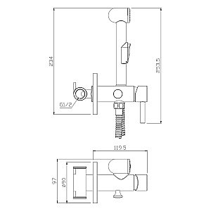 Гигиенический душ Olive's BALEAR 13141BLB черный купить в интернет-магазине сантехники Sanbest