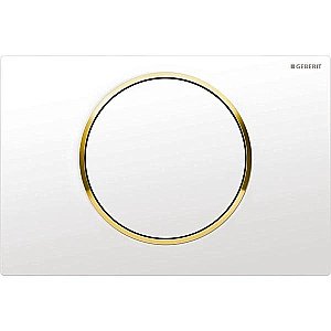 Кнопка для инсталляции Geberit Sigma 10 белая/золото купить в интернет-магазине сантехники Sanbest