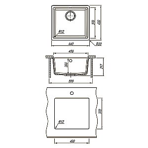 Кухонная мойка Lemark Sinara 440-U 9910072 шампань купить в интернет-магазине сантехники Sanbest