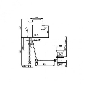 Смеситель для раковины PAINI Dax-R 84CR211RS хром купить в интернет-магазине сантехники Sanbest