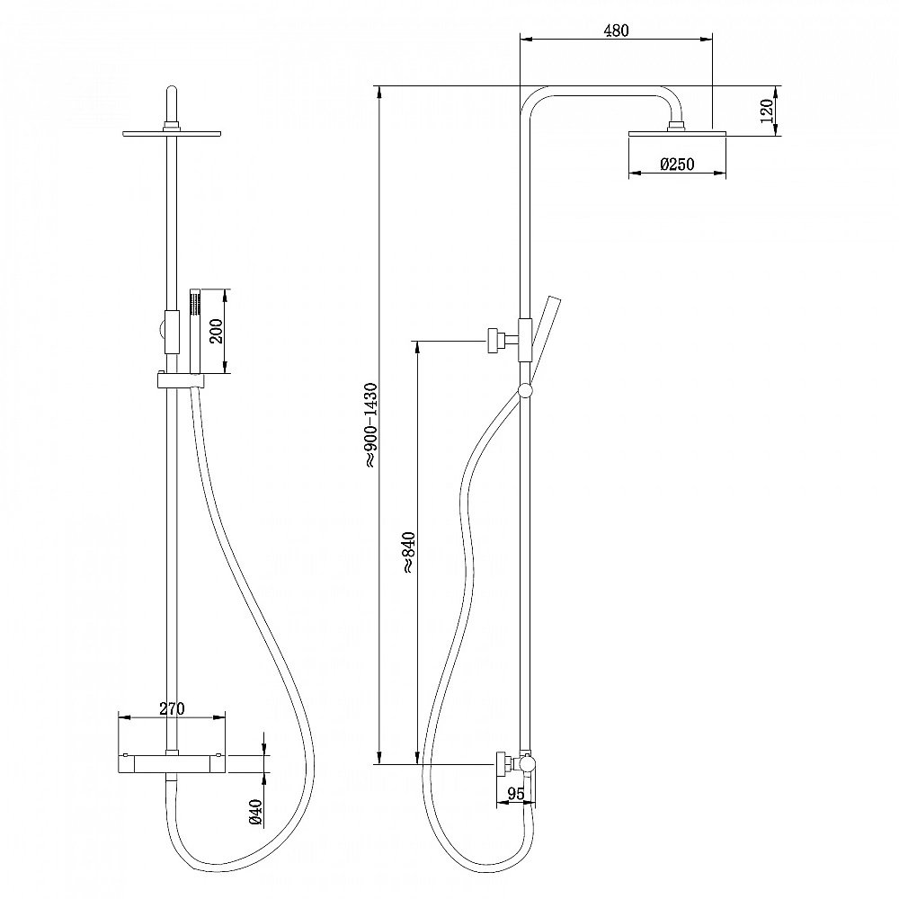 Душевая система ABBER Wasser Kreis AF8160L хром купить в интернет-магазине сантехники Sanbest