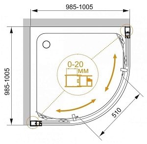 Душевой уголок Cezares MOMENTO-R-2 100 купить в интернет-магазине Sanbest