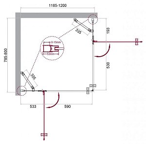 Душевой уголок BelBagno KRAFT AH-22 120x80 прозрачный/хром купить в интернет-магазине Sanbest