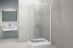 Душевой уголок Royal Bath HPV RB80HPV-T 80х80 прозрачное стекло/профиль белый купить в интернет-магазине Sanbest