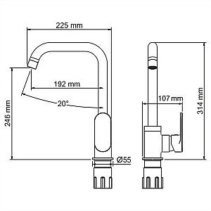 Смеситель для кухни WasserKRAFT Mindel 8507 купить в интернет-магазине сантехники Sanbest