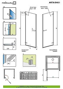 Душевая дверь Radaway ARTA DWJ I 70 купить в интернет-магазине Sanbest