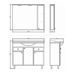 Зеркало со шкафом Comforty Сочи 100 в ванную от интернет-магазине сантехники Sanbest