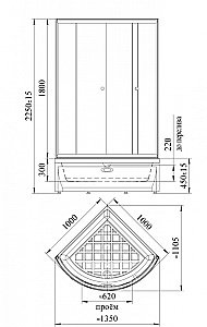 Душевой уголок Радомир Соул 100 стекло прозрачное/профиль белый купить в интернет-магазине Sanbest