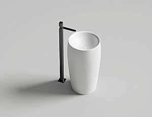 Раковина напольная Salini ALDA 03 130311G 47 из искусственного камня S-Sense, белая глянцевая купить в интернет-магазине Sanbest