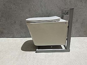 Унитаз подвесной CeramaLux TR5170 белый, безободковый, с крышкой микролифт, слив торнадо купить в интернет-магазине Sanbest