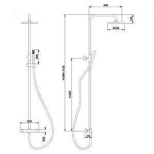 Душевая система ABBER Wasser Kreis AF8160L хром купить в интернет-магазине сантехники Sanbest