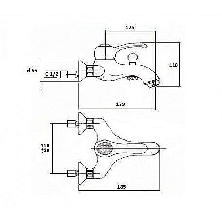 Смеситель для ванны Magliezza Collana 50130 бронза купить в интернет-магазине сантехники Sanbest