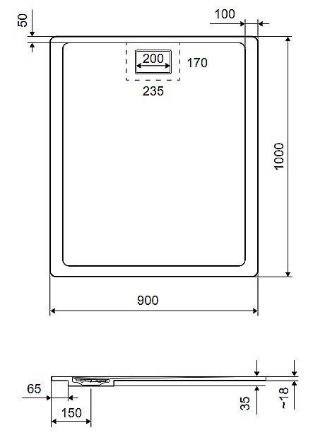 Душевой поддон Excellent Lavano 100x90 черный купить в интернет-магазине Sanbest