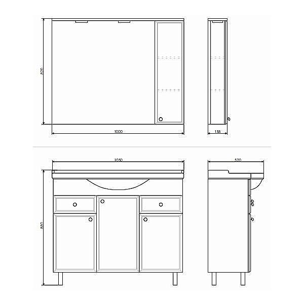 Зеркало со шкафом Comforty Сочи 100 в ванную от интернет-магазине сантехники Sanbest
