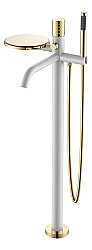 Смеситель для ванны Boheme STICK WHITE DIAMOND GOLD 129-WG белый/золото купить в интернет-магазине сантехники Sanbest