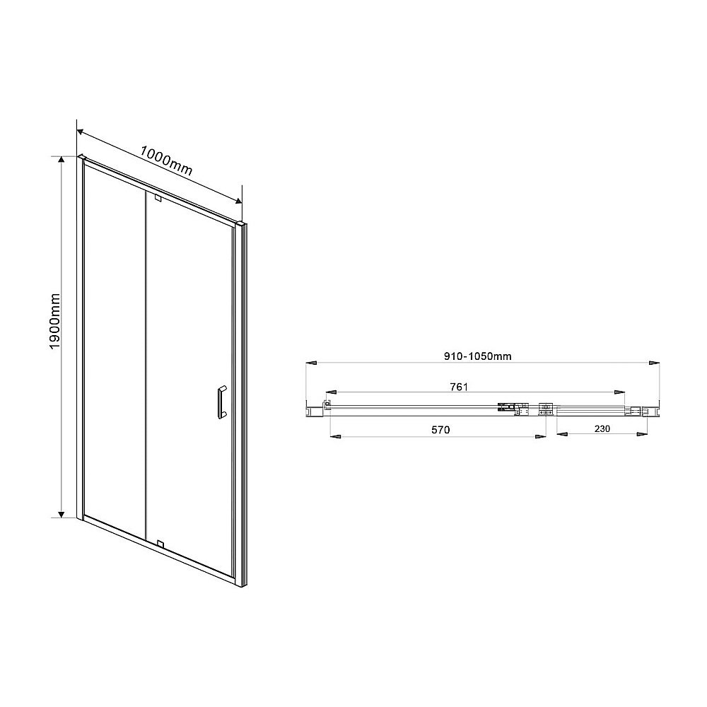 Душевая дверь Vincea Intra VDP-1I9010CL 900/100 купить в интернет-магазине Sanbest