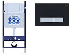 Инсталляция для унитаза Aquatek ECO Standart INS-0000014 с кнопкой KDI-0000026 черная матовая/никель купить в интернет-магазине сантехники Sanbest