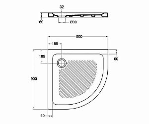 Душевой поддон Ideal Standard Connect T266901 90x90 купить в интернет-магазине Sanbest