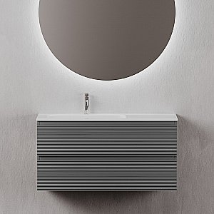 Тумба с раковиной Sancos Folk 100 FL100 Grey soft левая/правая для ванной в интернет-магазине Sanbest