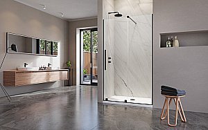 Душевая дверь Radaway Furo Black DWJ 130 стекло прозраное/профиль черный матовый купить в интернет-магазине Sanbest