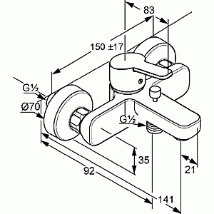Смеситель для ванны с душем Kludi Logo Neo 376819175 купить в интернет-магазине сантехники Sanbest