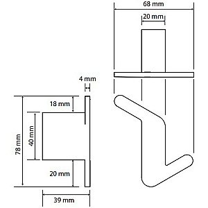 Крючок Bemeta Organic 157106201L хром левый купить в интернет-магазине сантехники Sanbest