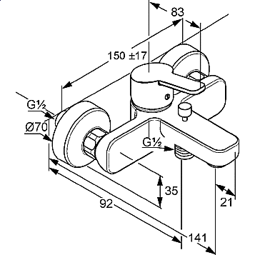 Смеситель для ванны с душем Kludi Logo Neo 376819175 купить в интернет-магазине сантехники Sanbest