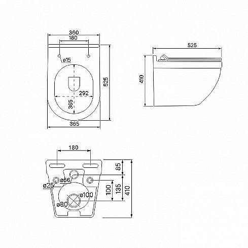 Унитаз подвесной IDDIS Cloud CLORDSEi25 безободковый, с крышкой микролифт купить в интернет-магазине Sanbest