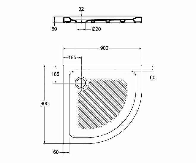 Душевой поддон Ideal Standard Connect T266901 90x90 купить в интернет-магазине Sanbest
