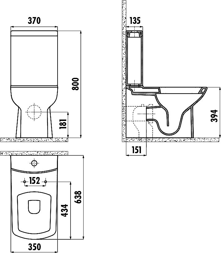 Унитаз напольный CREAVIT LARA LR360-11 белый, с бачком купить в интернет-магазине Sanbest