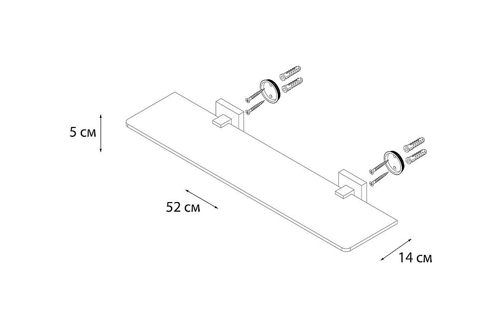 Полка стеклянная FIXSEN METRA FX-11103 купить в интернет-магазине сантехники Sanbest