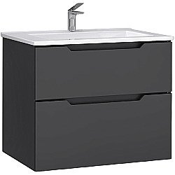 Тумба под раковину Jorno Slide 75 Sli.01.75/P/A антрацит купить в интернет-магазине сантехники Sanbest