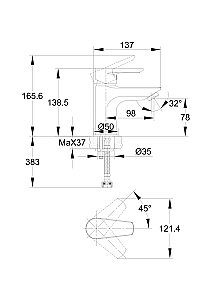 Смеситель для раковины Cersanit VERO 63060 купить в интернет-магазине сантехники Sanbest