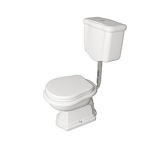 Унитаз напольный Kerasan Retro 1010 с низким бачком 1082 Белый/кнопка хром купить в интернет-магазине Sanbest