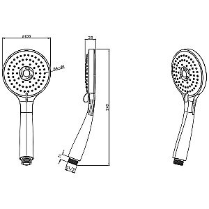 Душевая лейка Aquatek AQ2003MB черная купить в интернет-магазине сантехники Sanbest