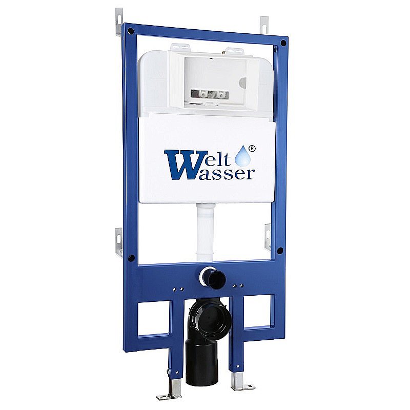 Унитаз с инсталляцией WeltWasser BAMBERG 545+SALZBACH 041 MT-GR+BAMBERG BL серый матовый/кнопка черная, безободковый, с крышкой микролифт, слив торнадо купить в интернет-магазине Sanbest