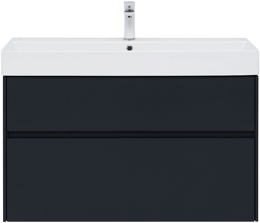 Тумба с раковиной Aquanet Бруклин 100 антрацит матовый для ванной в интернет-магазине Sanbest