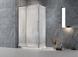 Душевой уголок Veconi Rovigo RV034R-100100-06-C7 100х100 стекло рифленое/профиль хром купить в интернет-магазине Sanbest