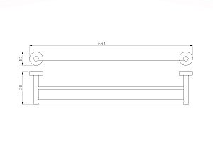Полотенцедержатель двойной WONZON & WOGHAND EASY, Хром (WW-8111) купить в интернет-магазине сантехники Sanbest