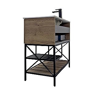 Тумба с раковиной Comforty Бредфорд 00-00009403 90 дуб темный для ванной в интернет-магазине Sanbest