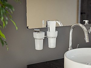 Держатель с 2-мя стаканами FBS Nostalgy NOS 007 купить в интернет-магазине сантехники Sanbest